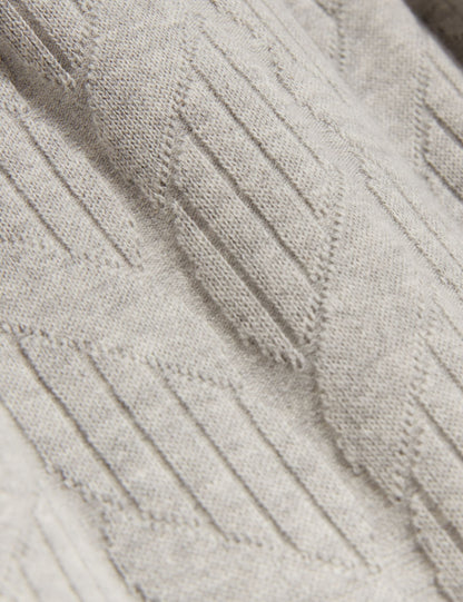 Ted Baker CORWIAS Cable Texture Pull-On Relaxed Shorts LIGHT GREY
