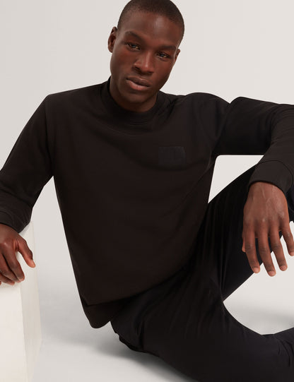 Ted Baker ATBOX Logo Patch Cotton Crew Neck Sweatshirt BLACK
