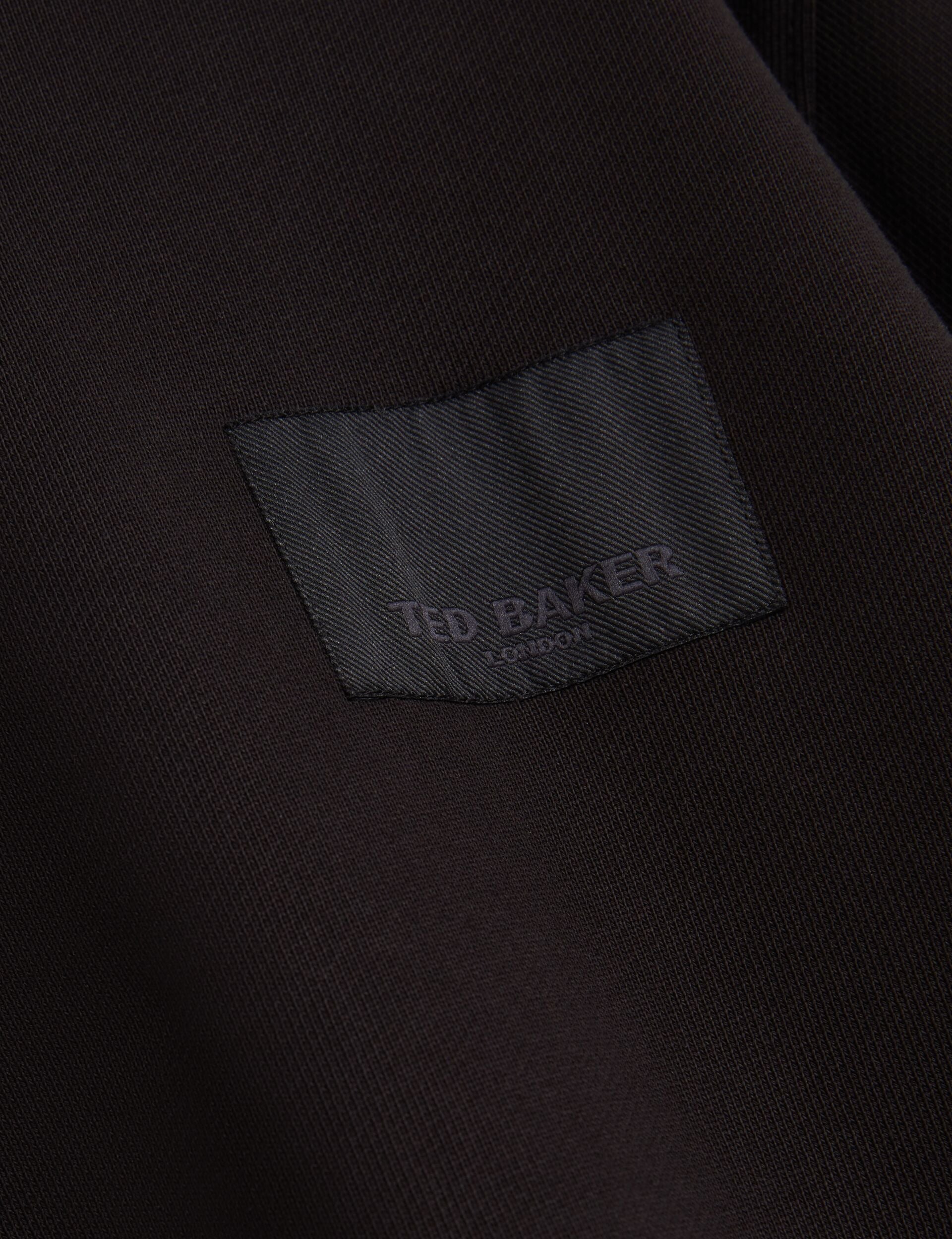 Ted Baker ATBOX Logo Patch Cotton Crew Neck Sweatshirt BLACK