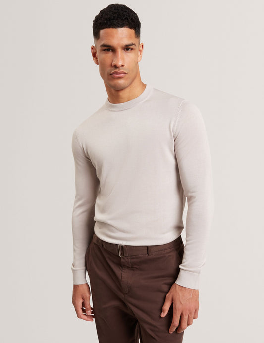 Ted Baker TORRA - Long Sleeve Silk Blend Crew Neck Jumper ECRU