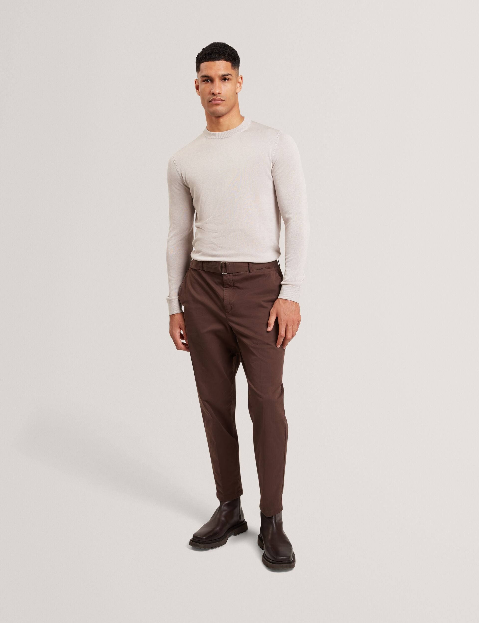 Ted Baker TORRA - Long Sleeve Silk Blend Crew Neck Jumper ECRU