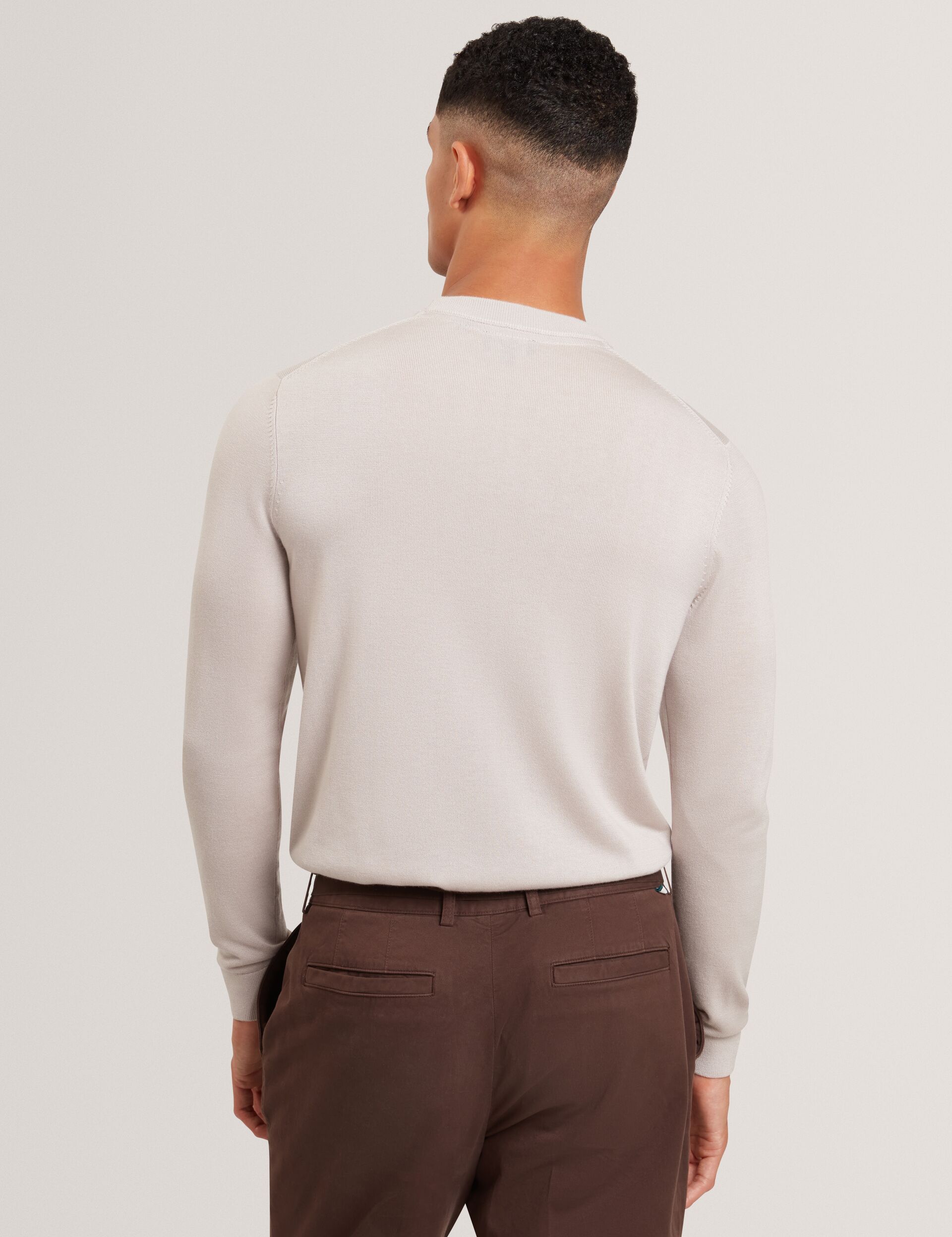 Ted Baker TORRA - Long Sleeve Silk Blend Crew Neck Jumper ECRU