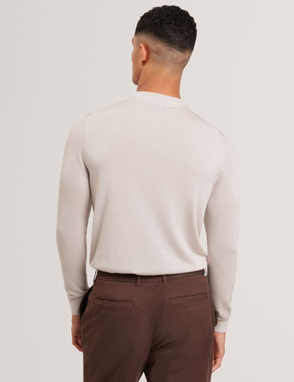 Ted Baker TORRA - Long Sleeve Silk Blend Crew Neck Jumper ECRU