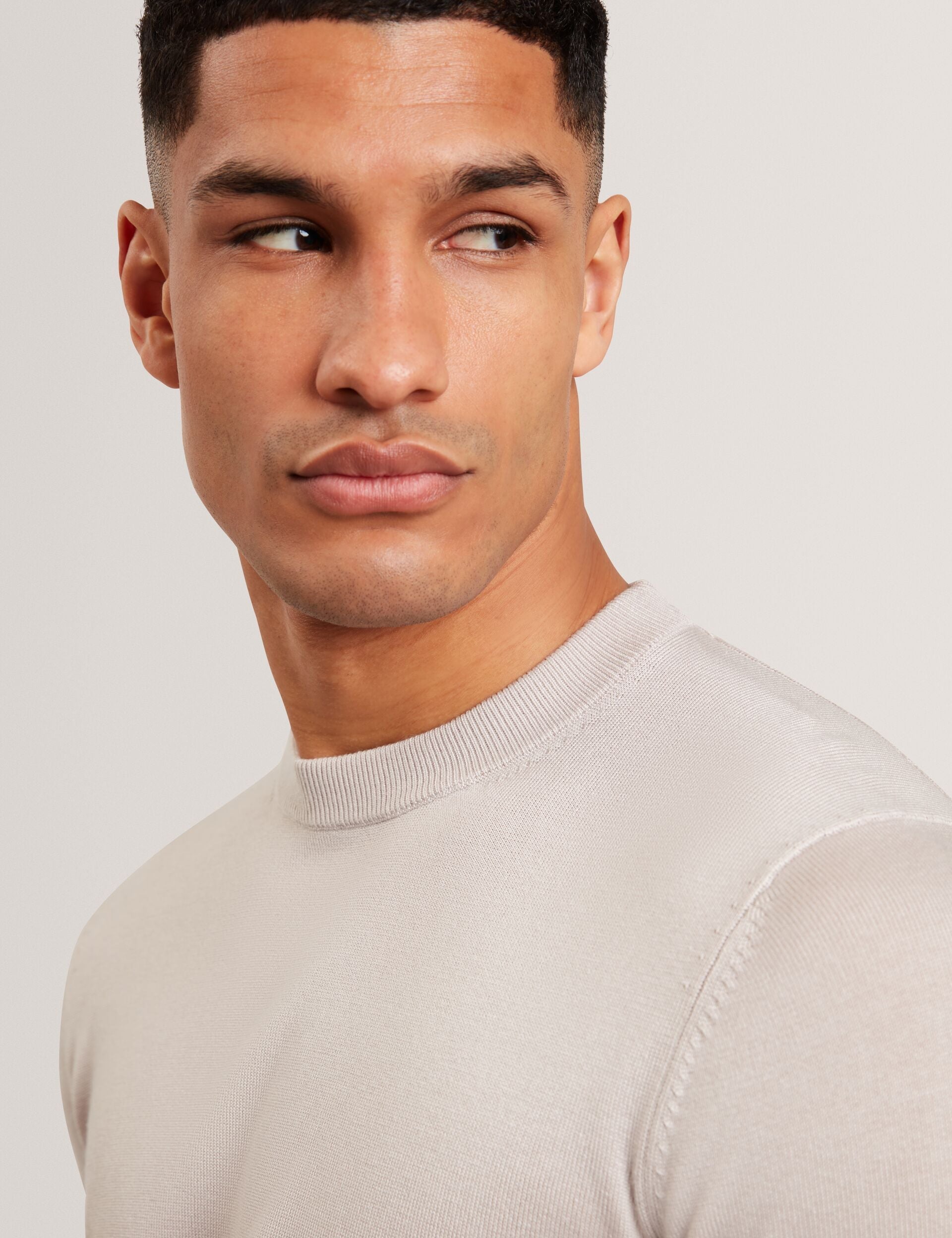 Ted Baker TORRA - Long Sleeve Silk Blend Crew Neck Jumper ECRU