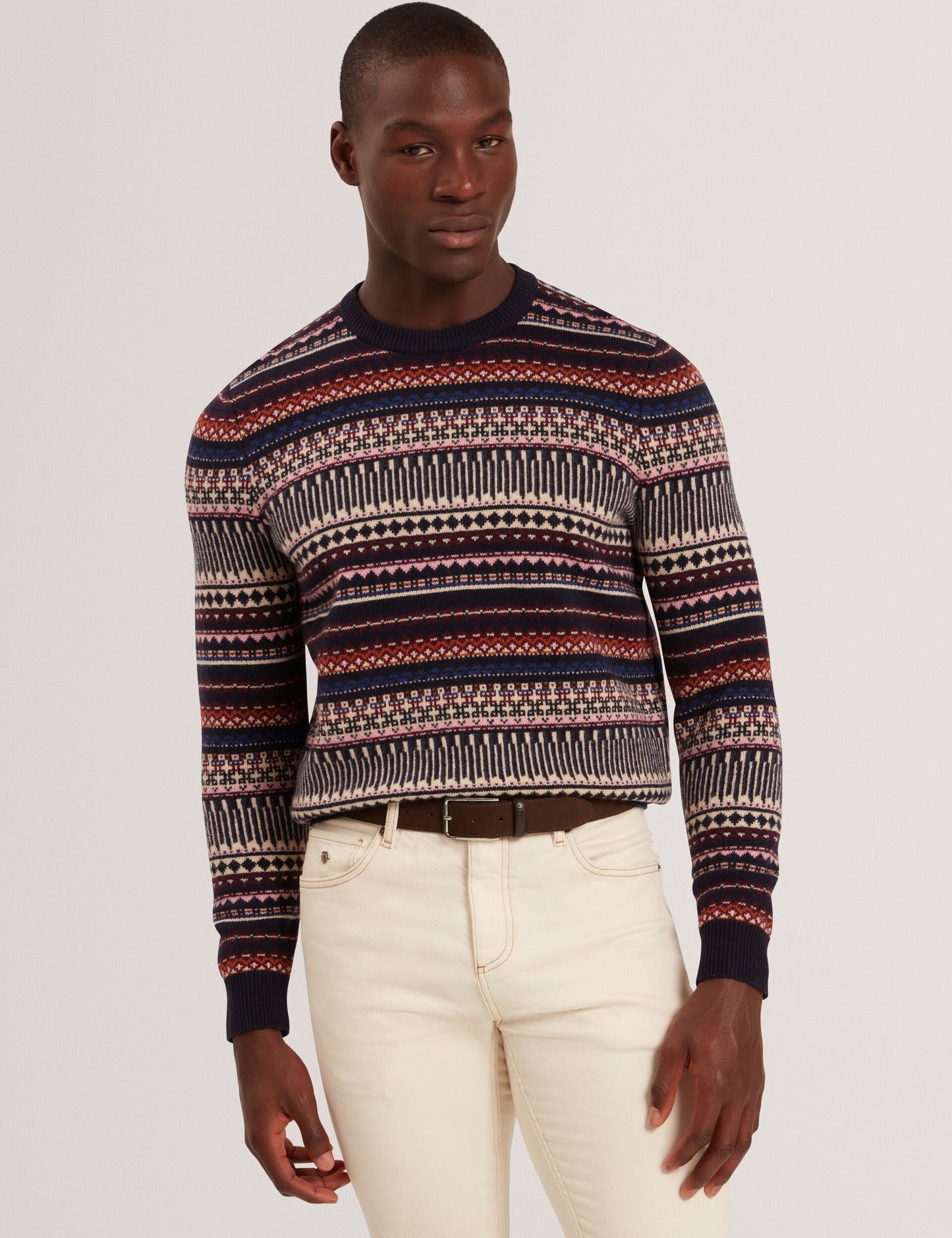 Ted Baker AMARAT Fair Isle Crew Neck Wool Sweater MULTICOLOUR