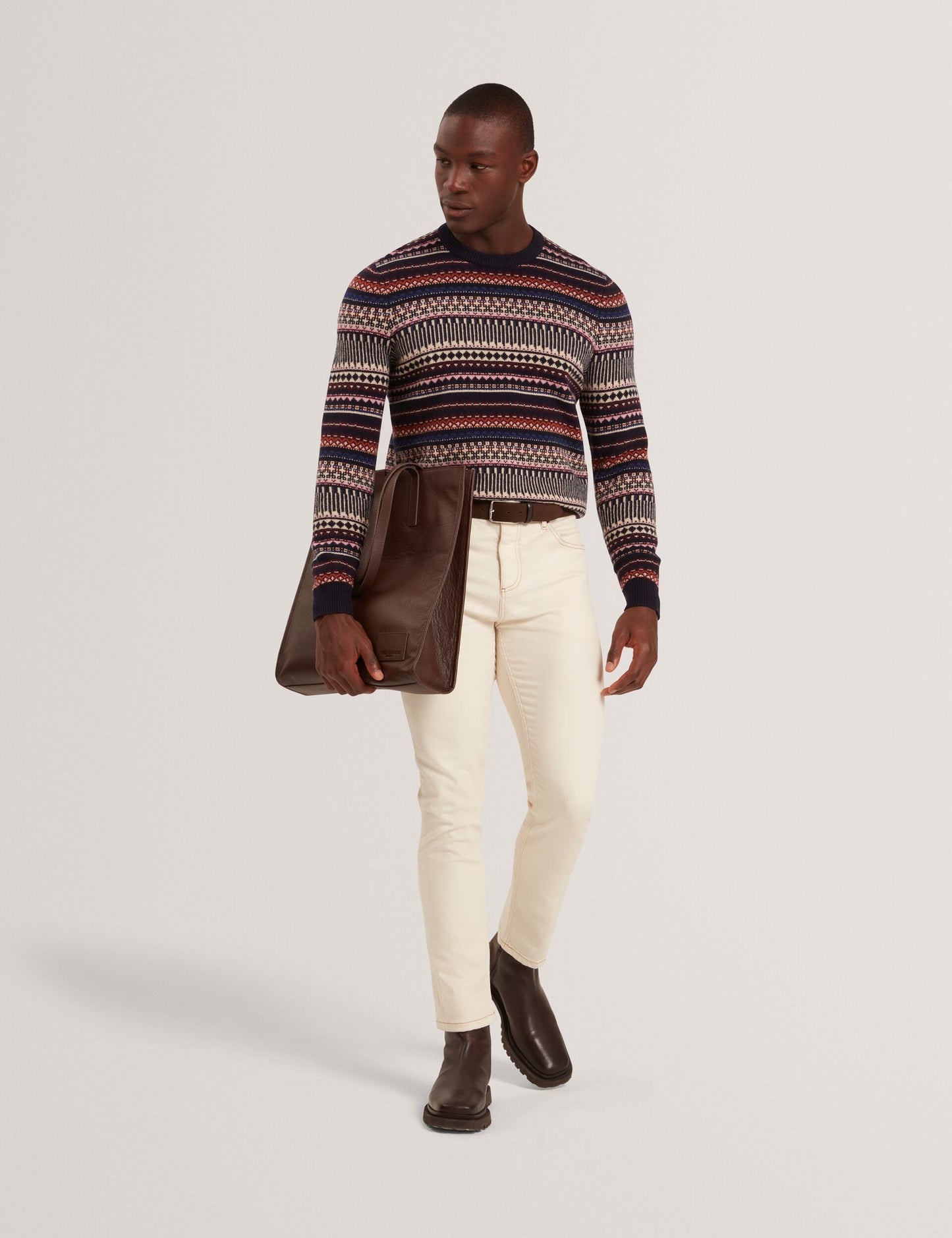 Ted Baker AMARAT Fair Isle Crew Neck Wool Sweater MULTICOLOUR