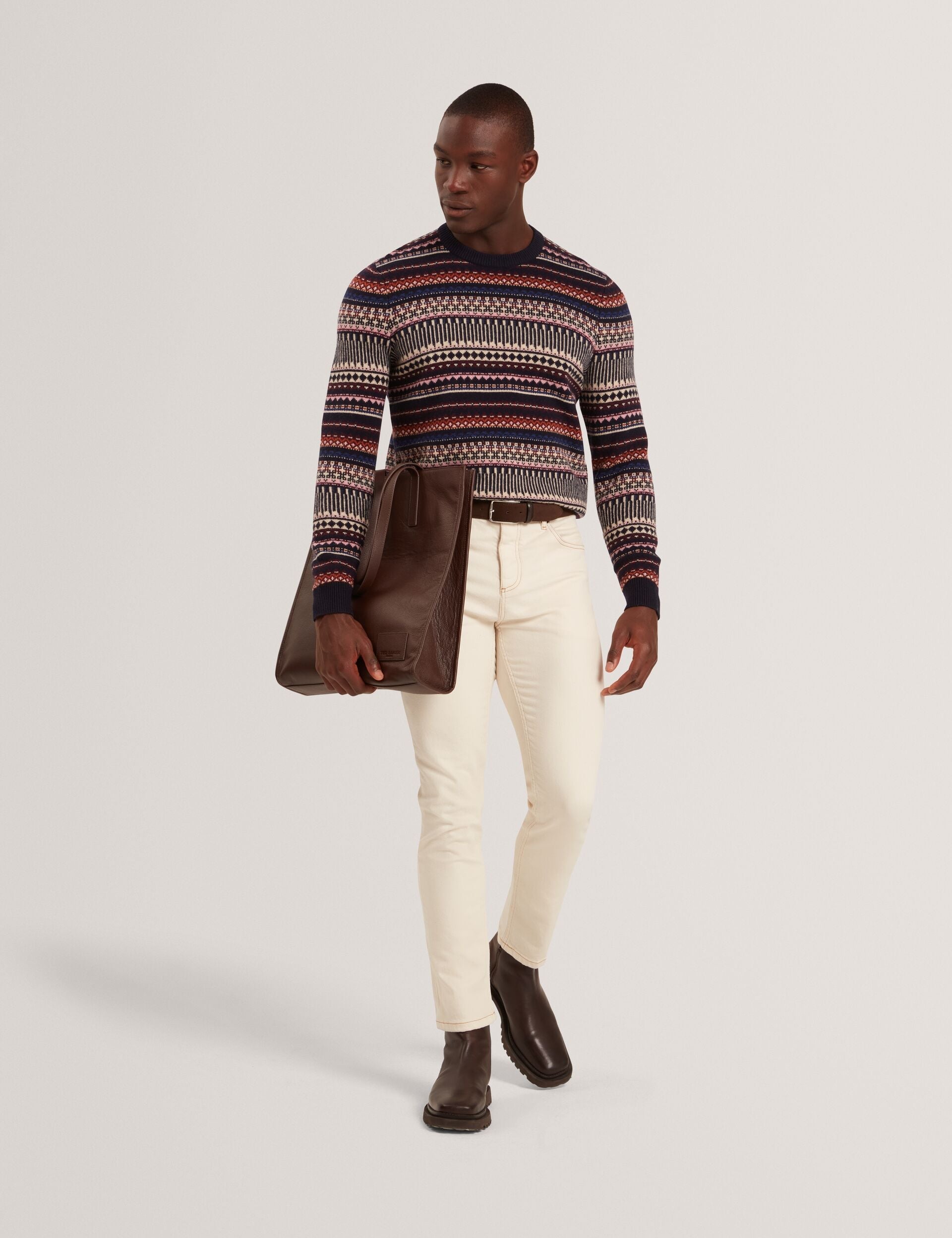 Ted Baker AMARAT Fair Isle Crew Neck Wool Sweater MULTICOLOUR