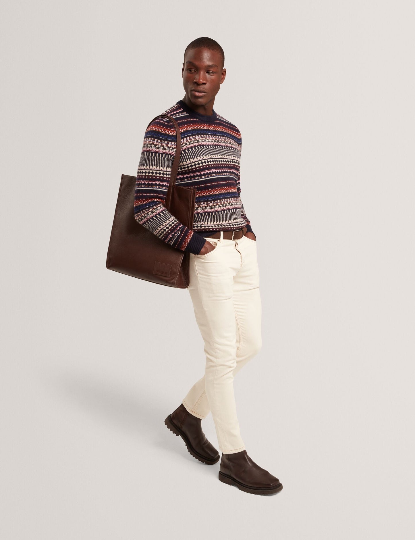 Ted Baker AMARAT Fair Isle Crew Neck Wool Sweater MULTICOLOUR