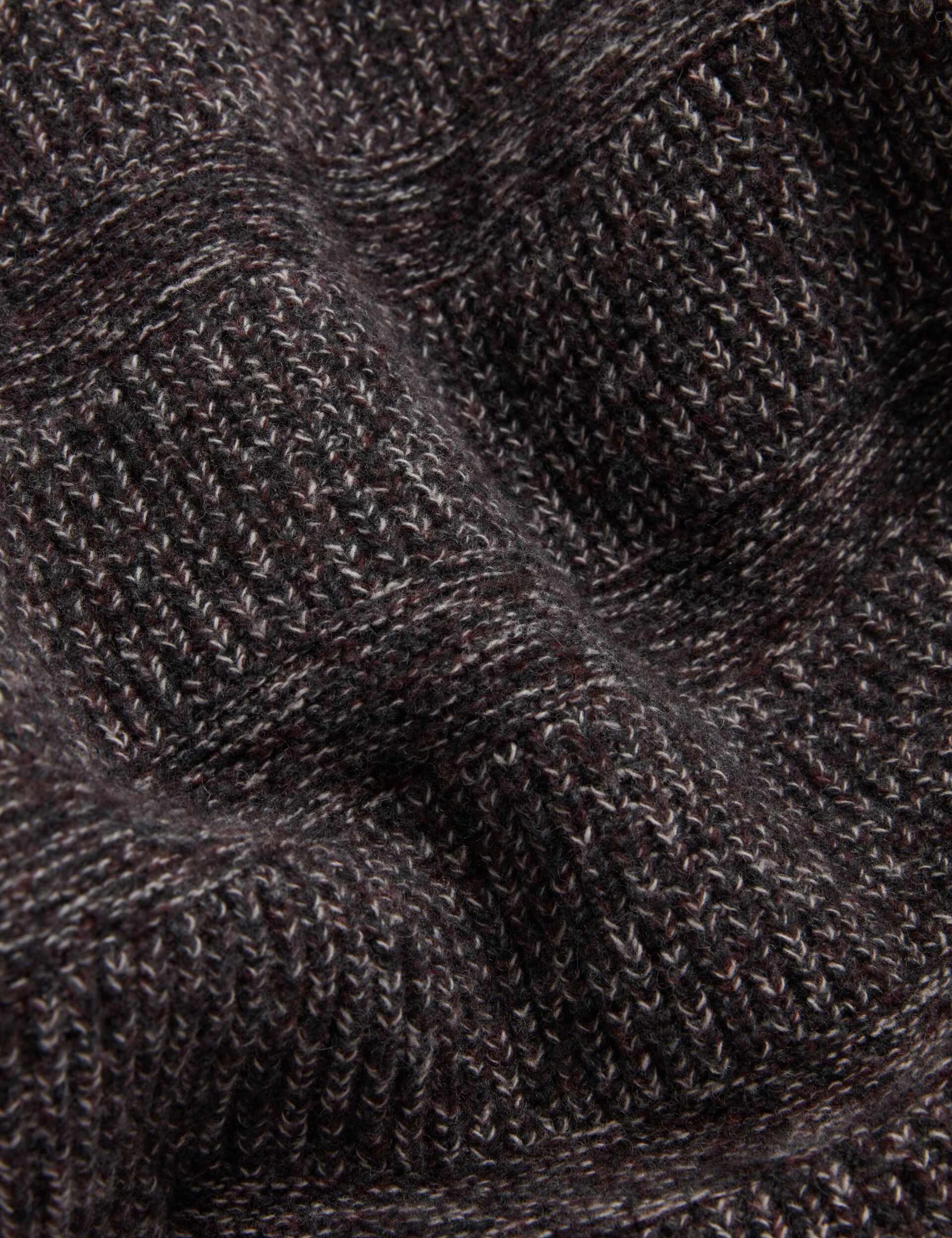 Ted Baker MORVEN Marled Wool Knit Crew Neck Sweater DARK BROWN