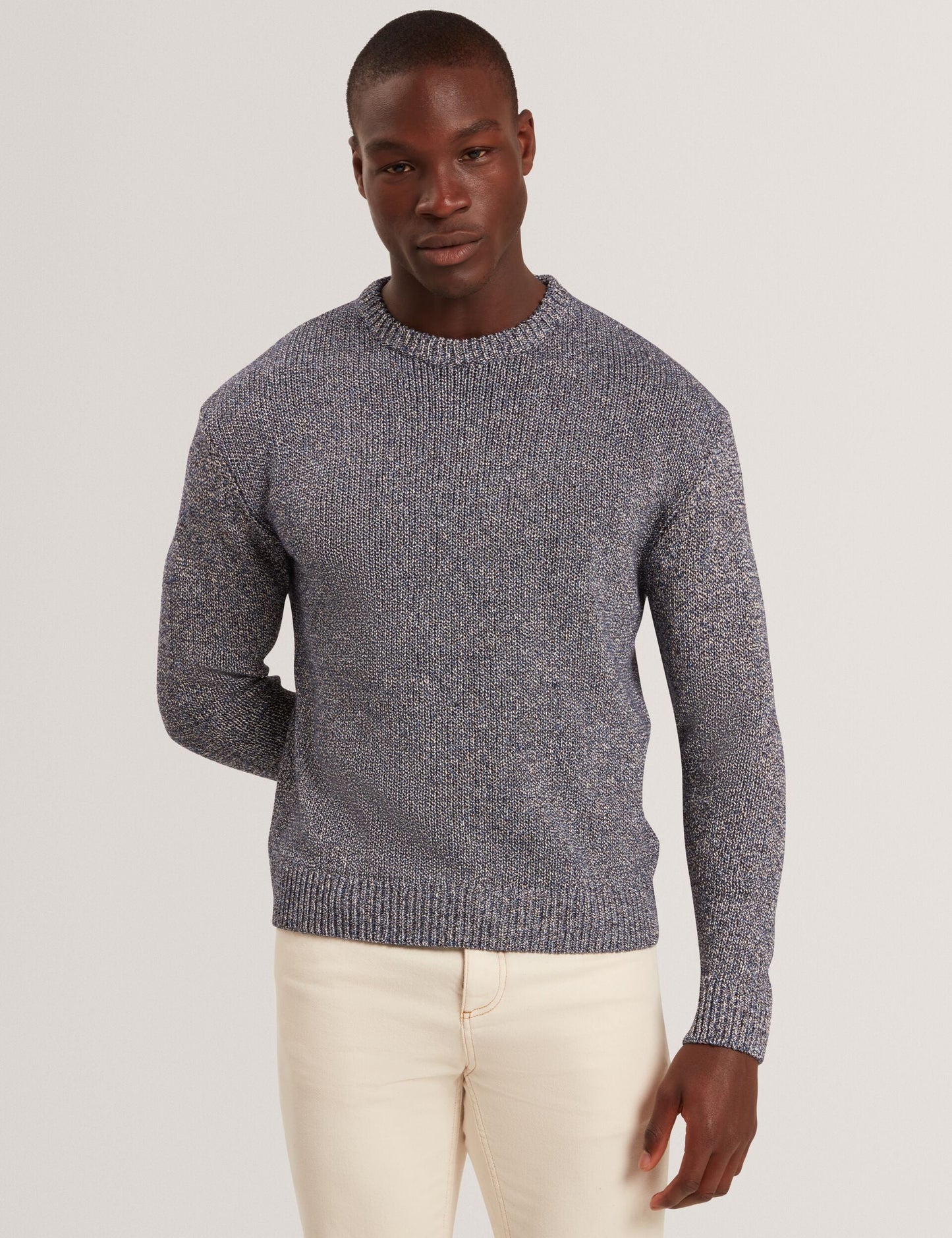 Ted Baker CHARLIZ Relaxed Fit Twist Weave Knitted Sweater NAVY