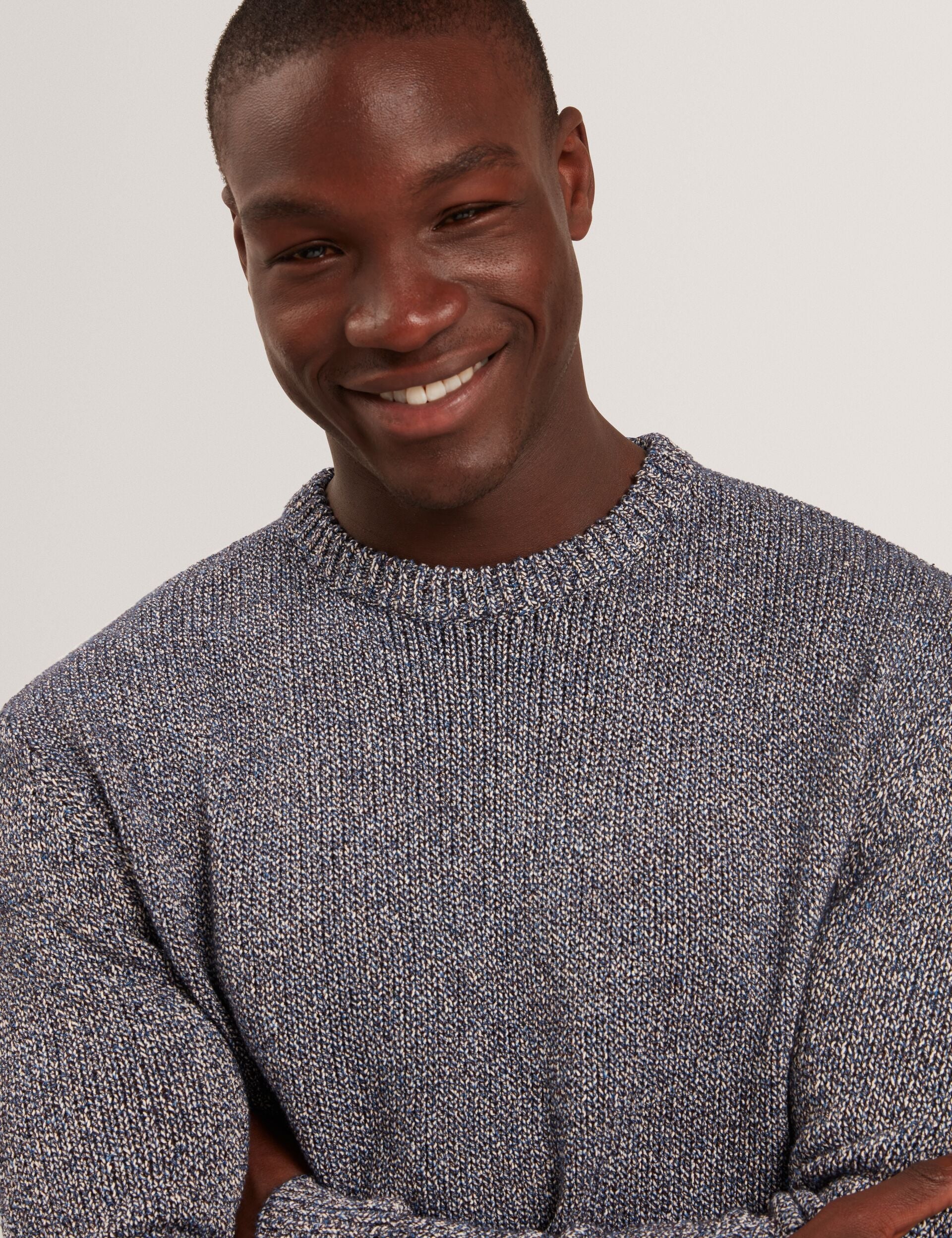 Ted Baker CHARLIZ Relaxed Fit Twist Weave Knitted Sweater NAVY