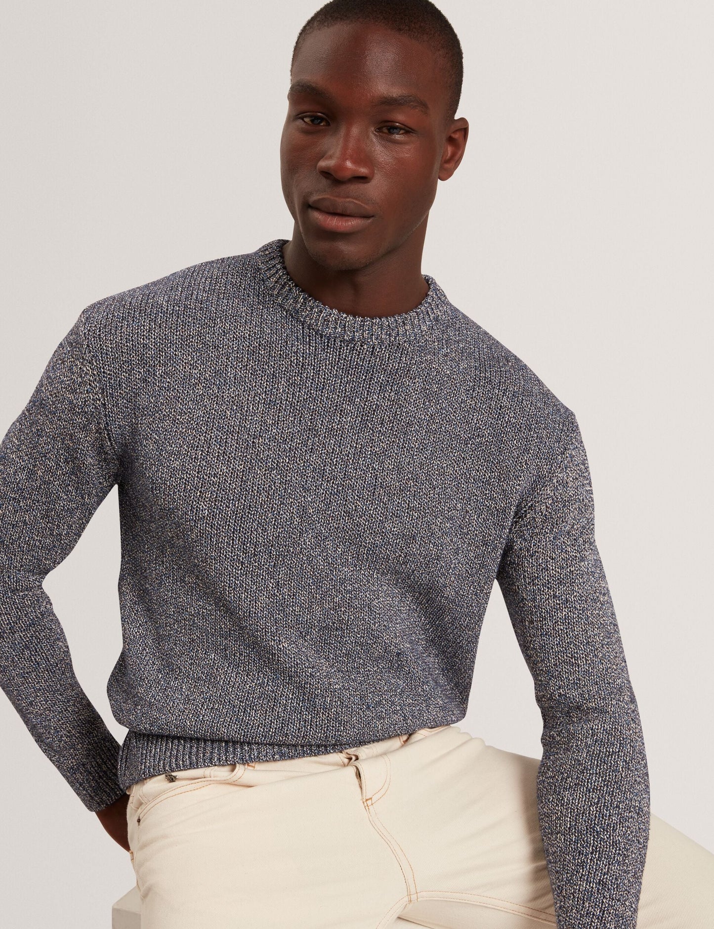 Ted Baker CHARLIZ Relaxed Fit Twist Weave Knitted Sweater NAVY