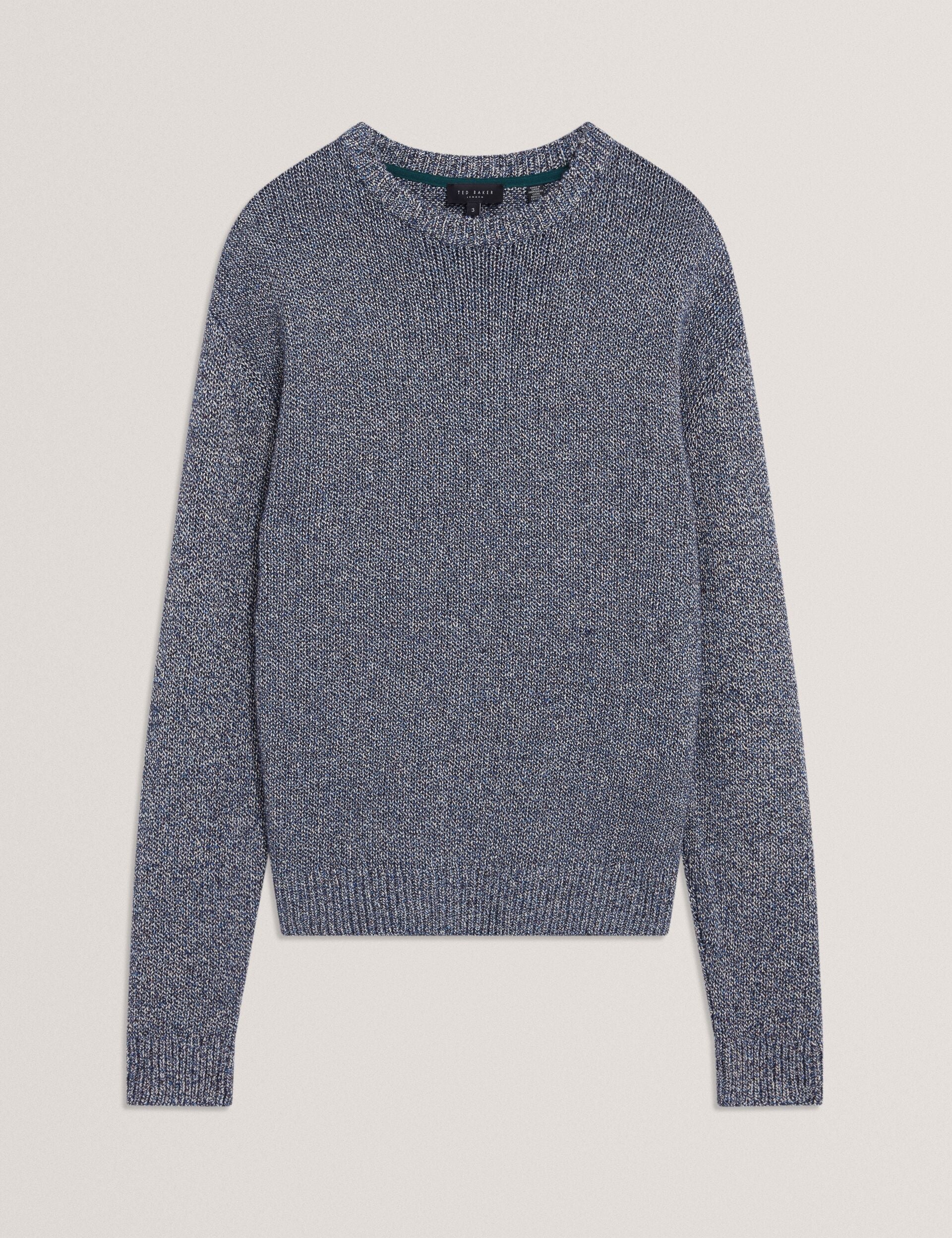 Ted Baker CHARLIZ Relaxed Fit Twist Weave Knitted Sweater NAVY