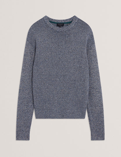 Ted Baker CHARLIZ Relaxed Fit Twist Weave Knitted Sweater NAVY