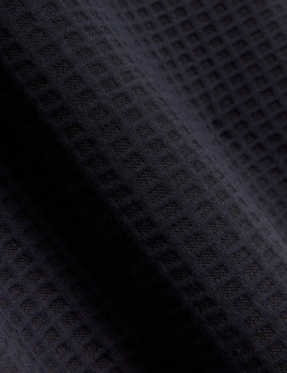 Ted Baker CAINDLE Waffle Knit Quarter Zip Sweatshirt NAVY