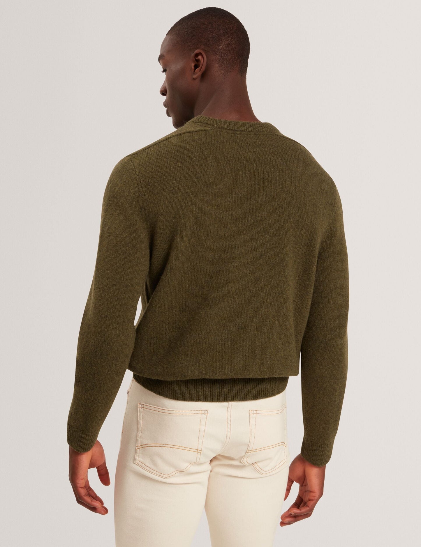 Ted Baker DEMARIO Relaxed Fit Wool Rich Knit Sweater KHAKI