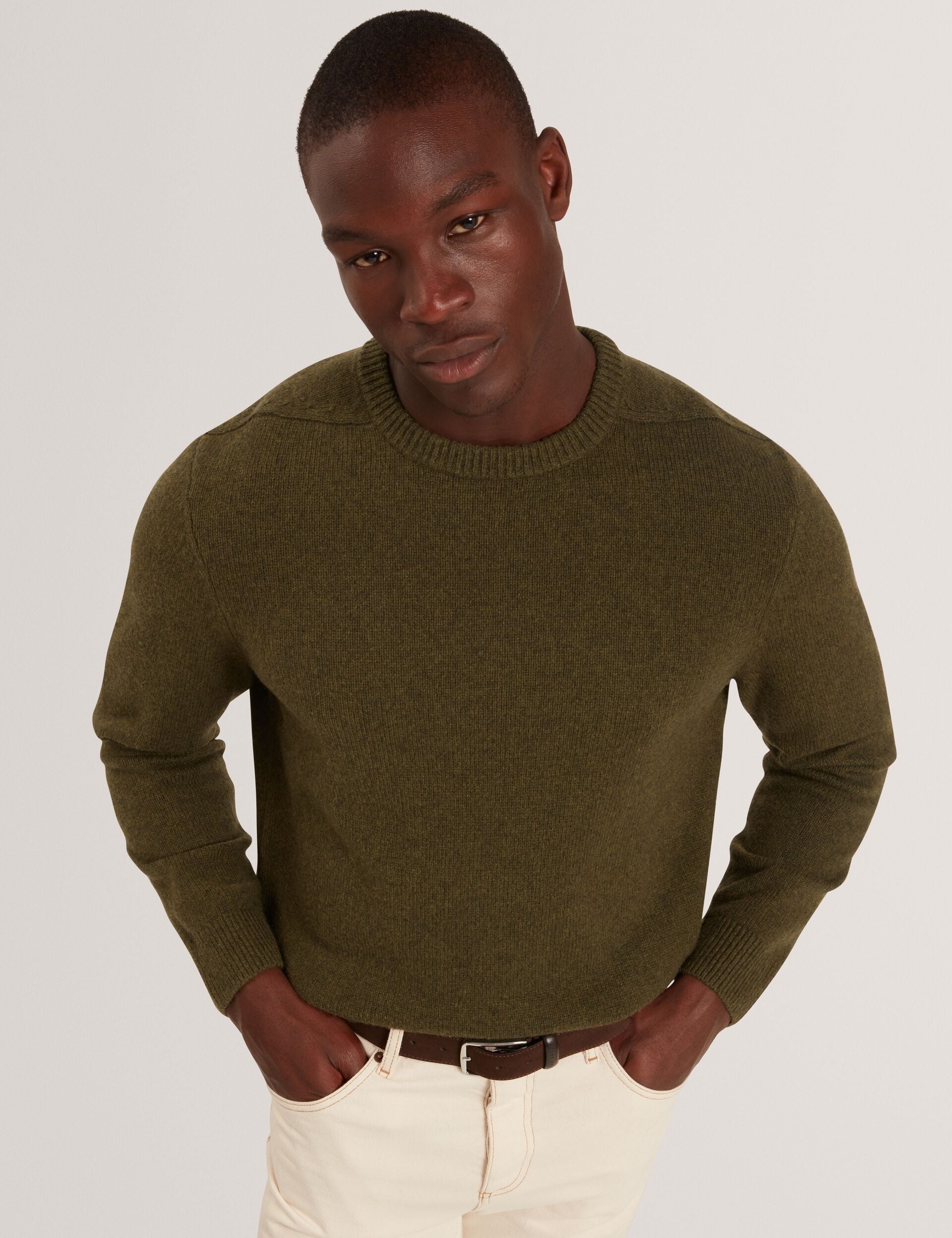 Ted Baker DEMARIO Relaxed Fit Wool Rich Knit Sweater KHAKI