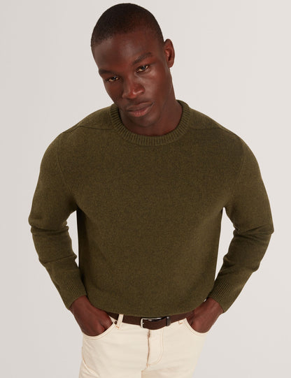 Ted Baker DEMARIO Relaxed Fit Wool Rich Knit Sweater KHAKI
