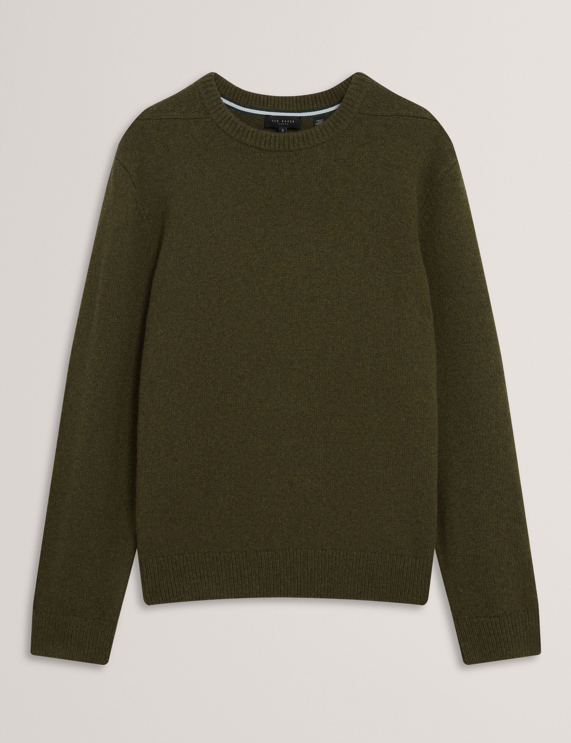 Ted Baker DEMARIO Relaxed Fit Wool Rich Knit Sweater KHAKI