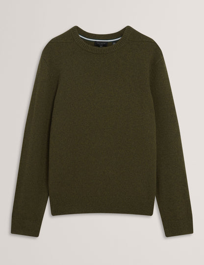 Ted Baker DEMARIO Relaxed Fit Wool Rich Knit Sweater KHAKI