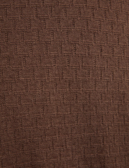 Ted Baker SAINSY - T Stitch Crew Neck BROWN