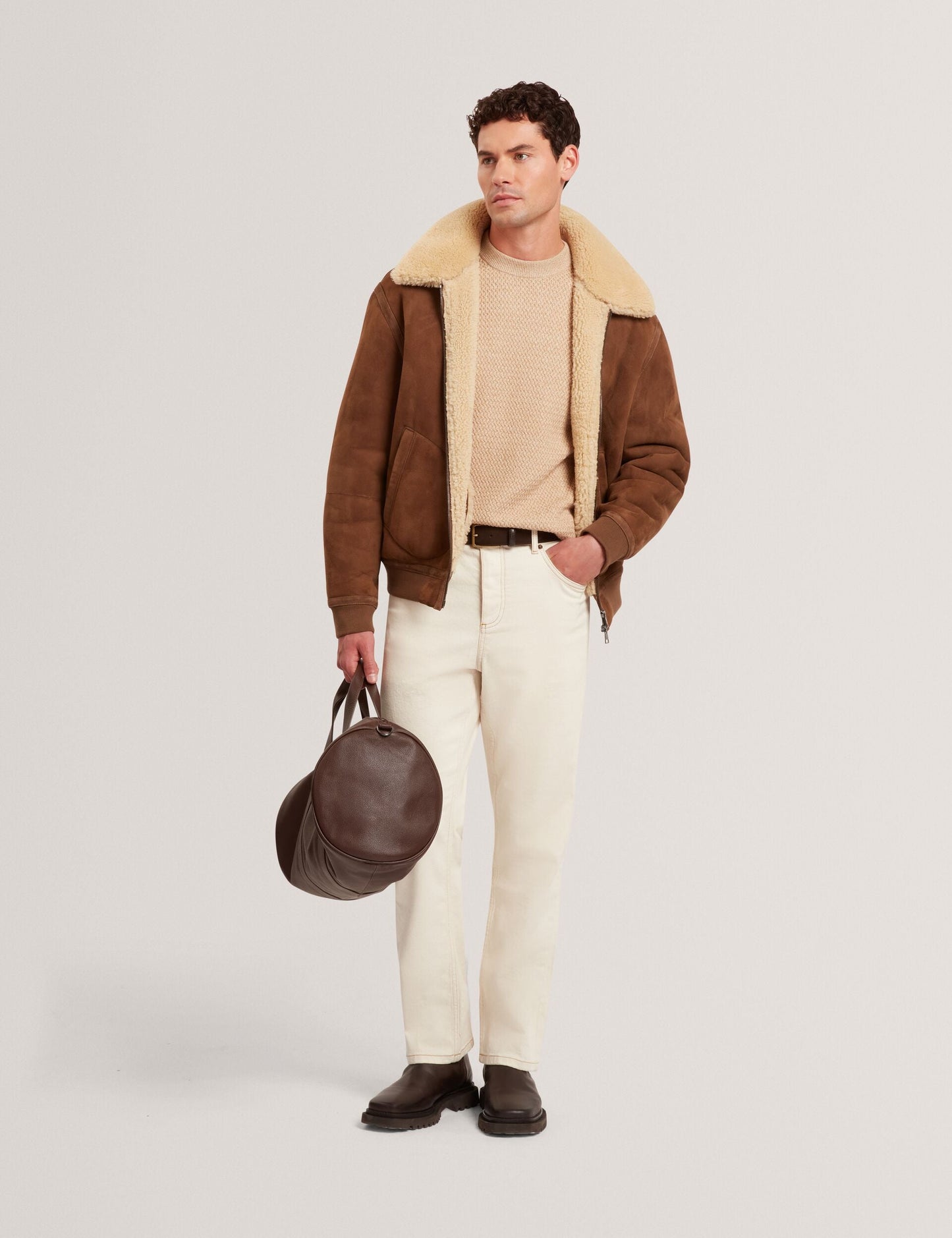 Ted Baker MONYA Textured Stitch Marled Knit Jumper CAMEL