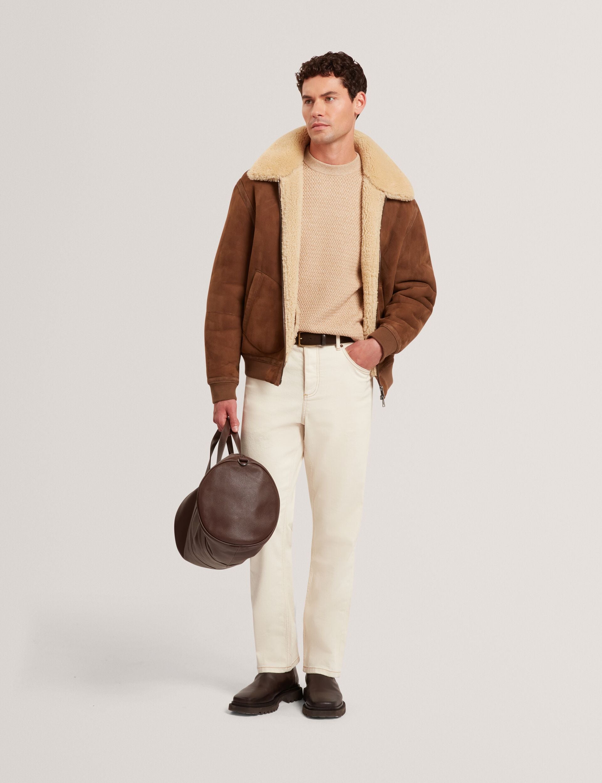 Ted Baker MONYA Textured Stitch Marled Knit Jumper CAMEL