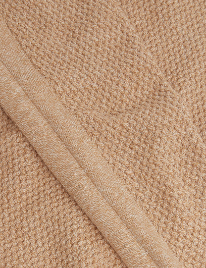 Ted Baker MONYA Textured Stitch Marled Knit Jumper CAMEL