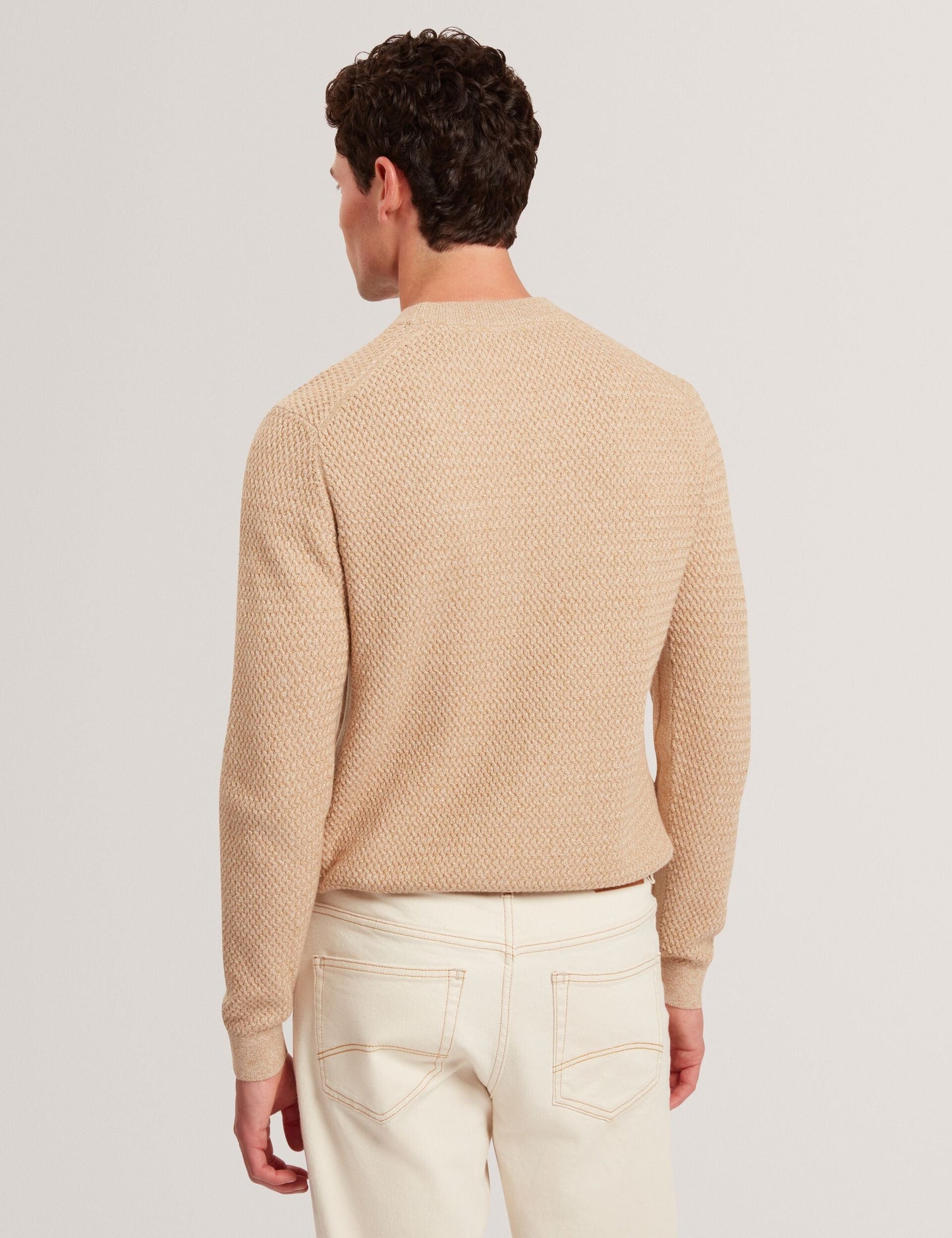 Ted Baker MONYA Textured Stitch Marled Knit Jumper CAMEL