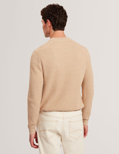 Ted Baker MONYA Textured Stitch Marled Knit Jumper CAMEL