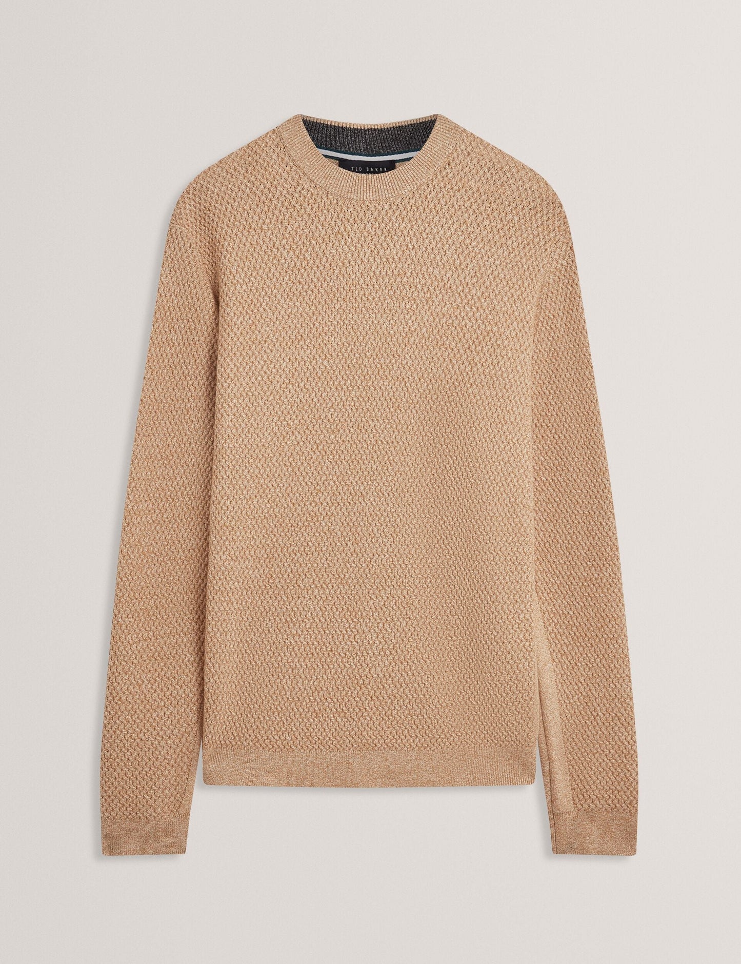 Ted Baker MONYA Textured Stitch Marled Knit Jumper CAMEL