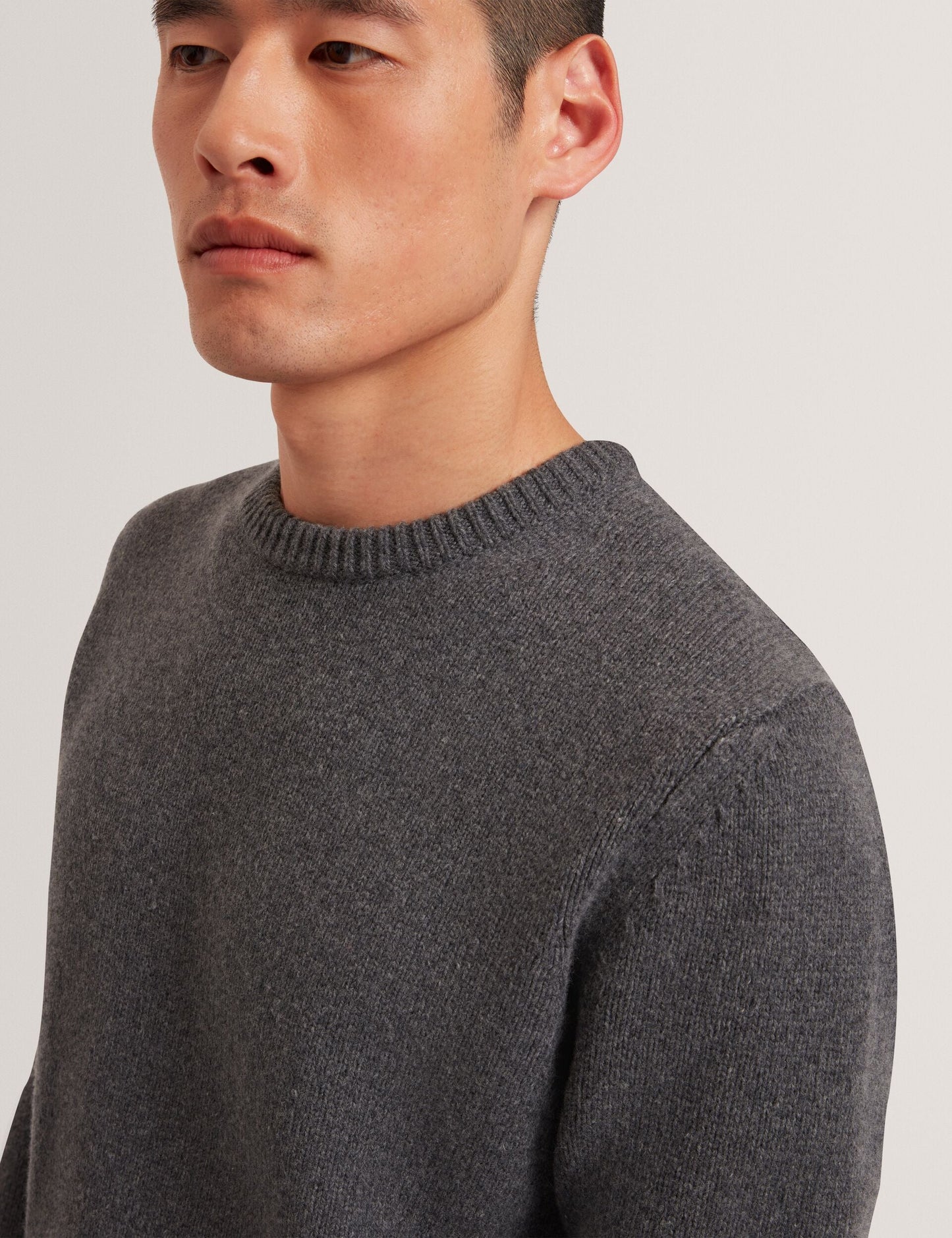 Ted Baker ROST Chunky Knit Crew Neck Sweater CHARCOAL