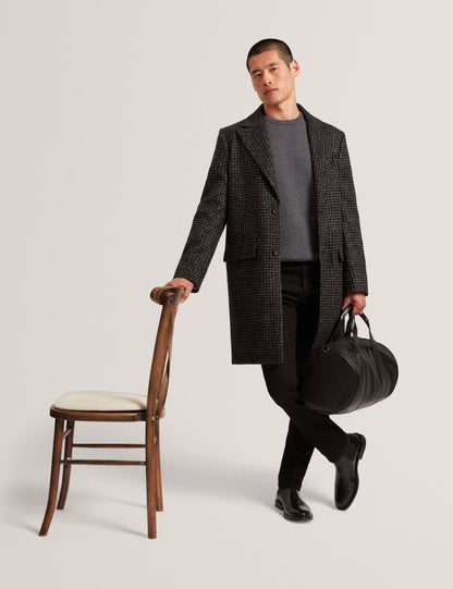 Ted Baker ROST Chunky Knit Crew Neck Sweater CHARCOAL