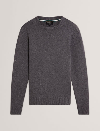 Ted Baker ROST Chunky Knit Crew Neck Sweater CHARCOAL