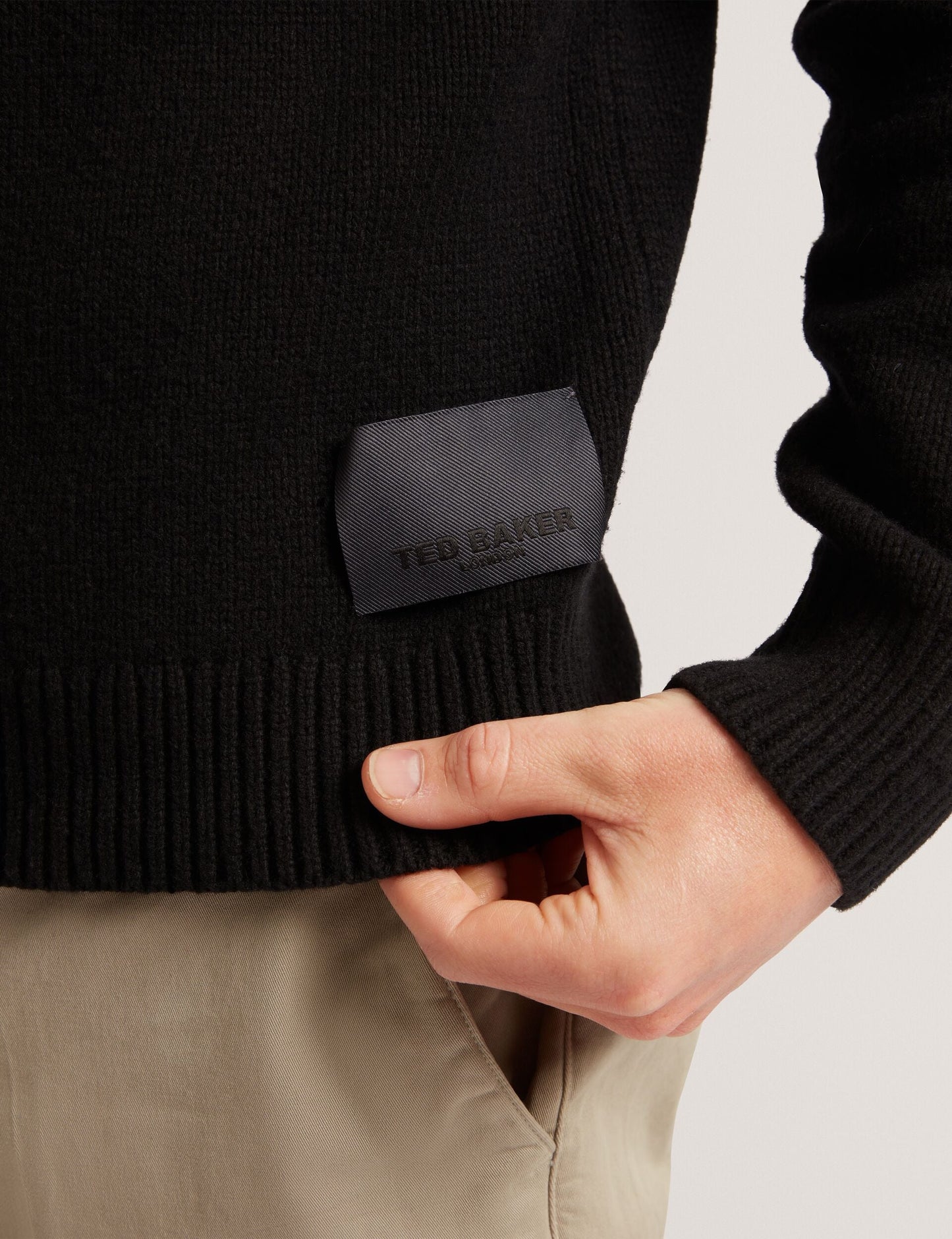 Ted Baker ROST Chunky Knit Crew Neck Jumper BLACK