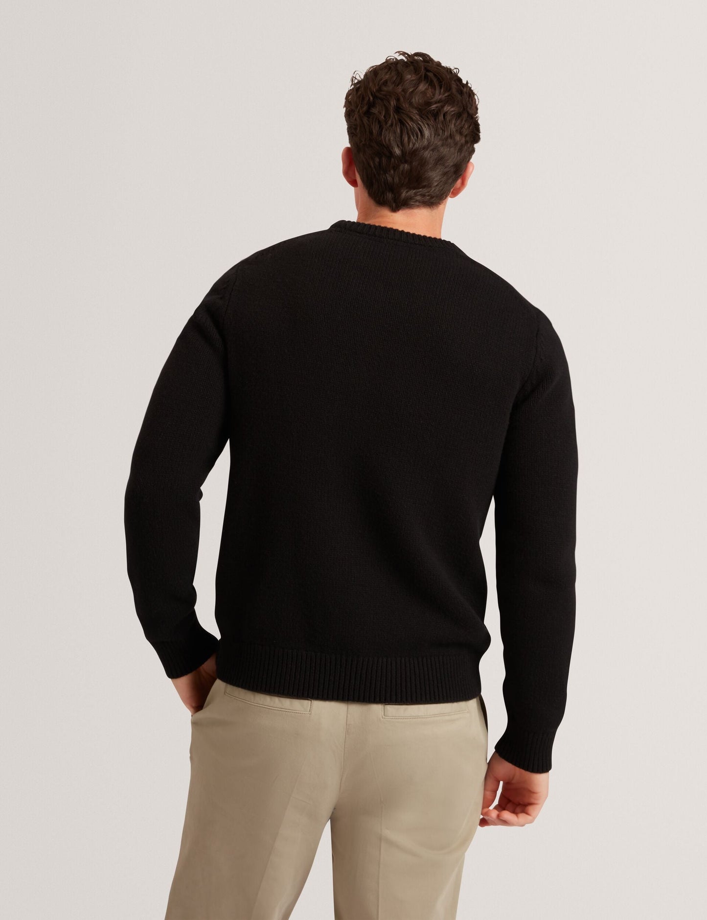 Ted Baker ROST Chunky Knit Crew Neck Jumper BLACK
