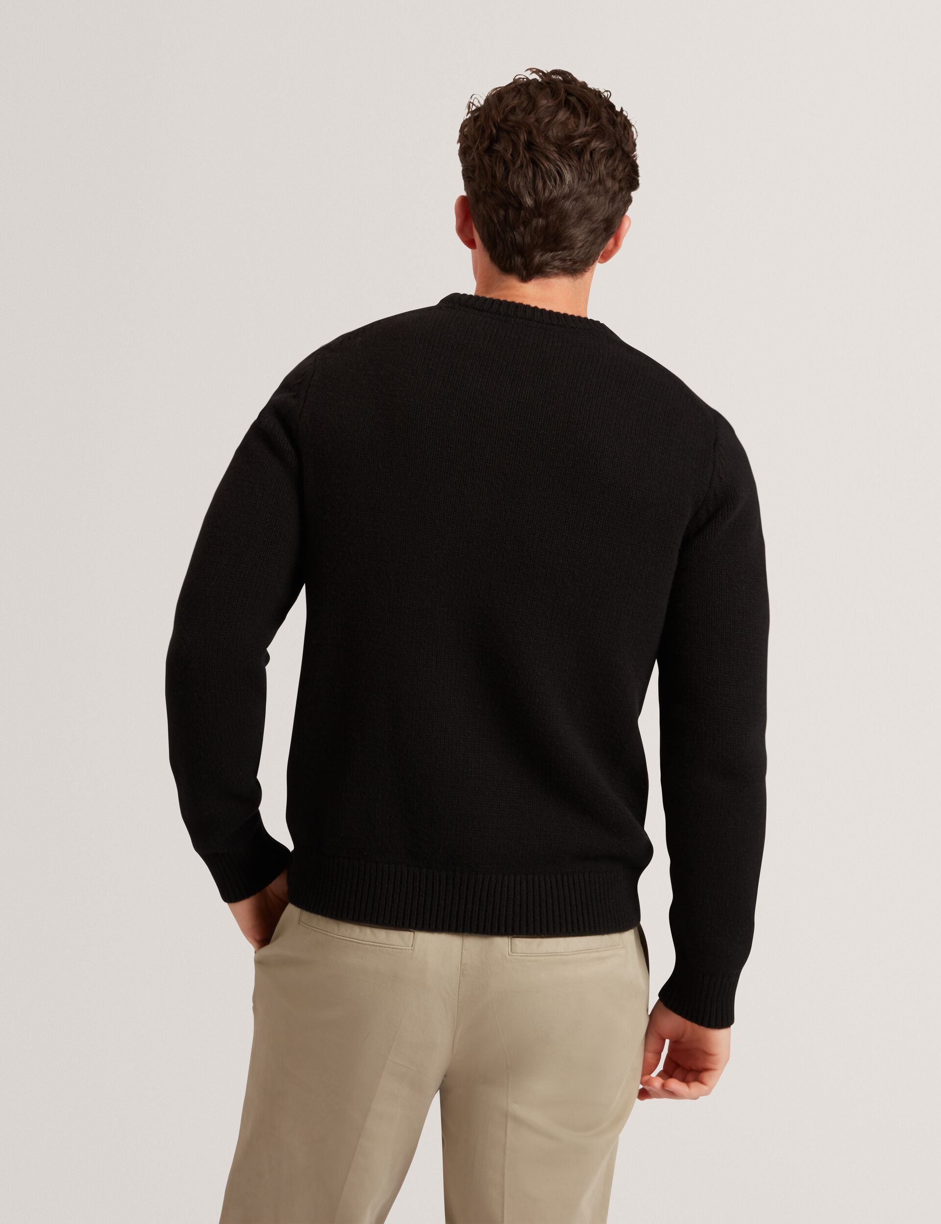 Ted Baker ROST Chunky Knit Crew Neck Jumper BLACK