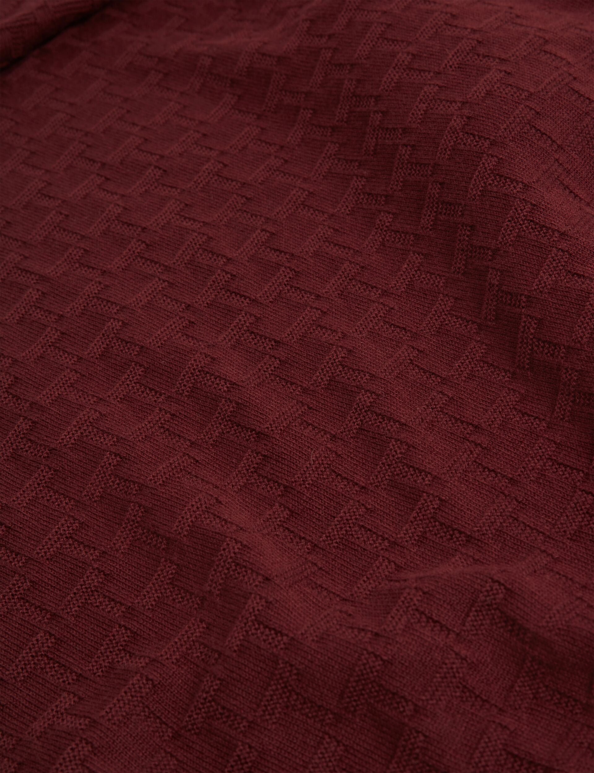 Ted Baker SAINSY Branded Texture Crew Neck Jumper MAROON