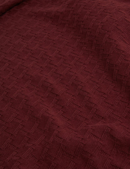 Ted Baker SAINSY Branded Texture Crew Neck Jumper MAROON