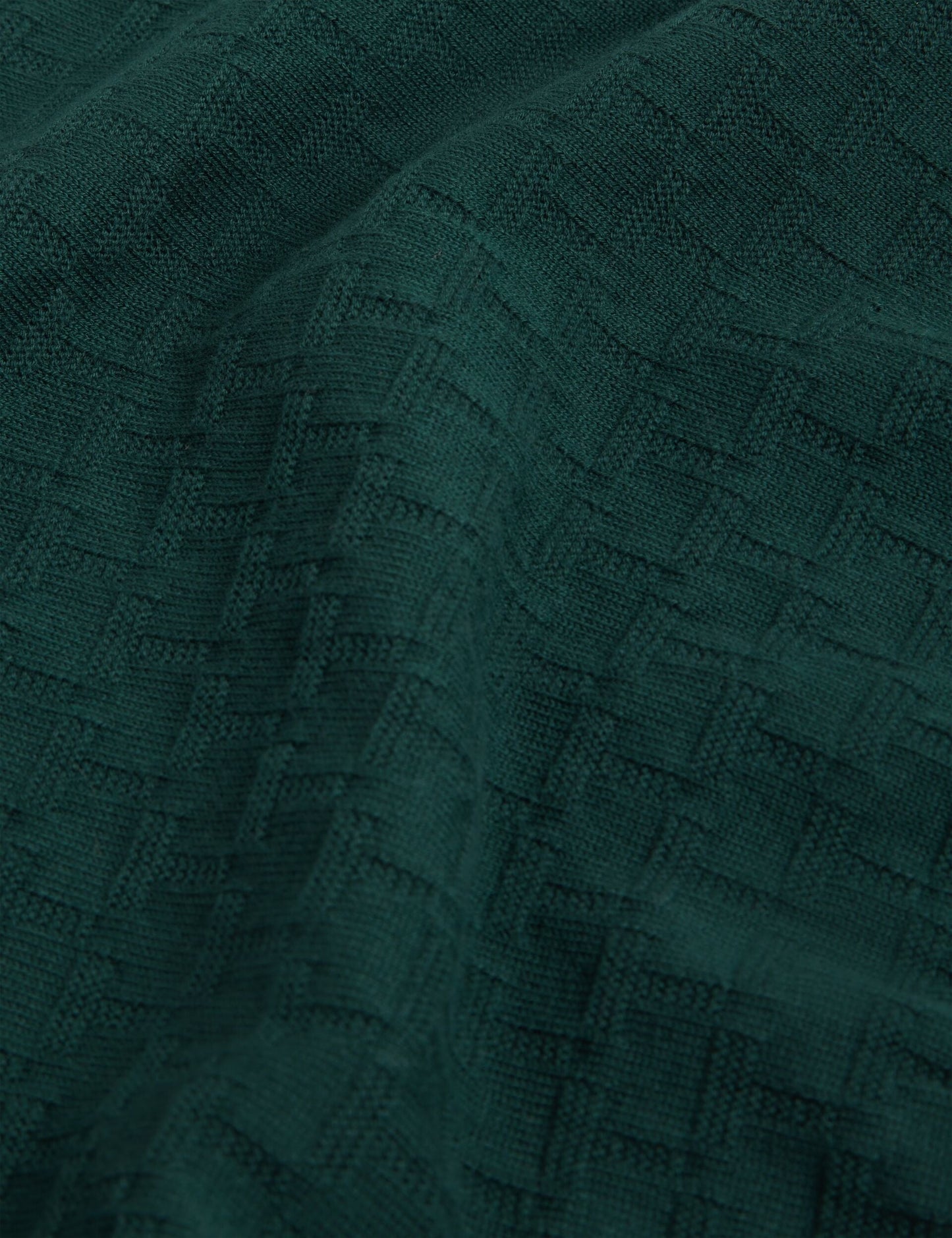 Ted Baker SAINSY Branded Texture Crew Neck Jumper DARK GREEN