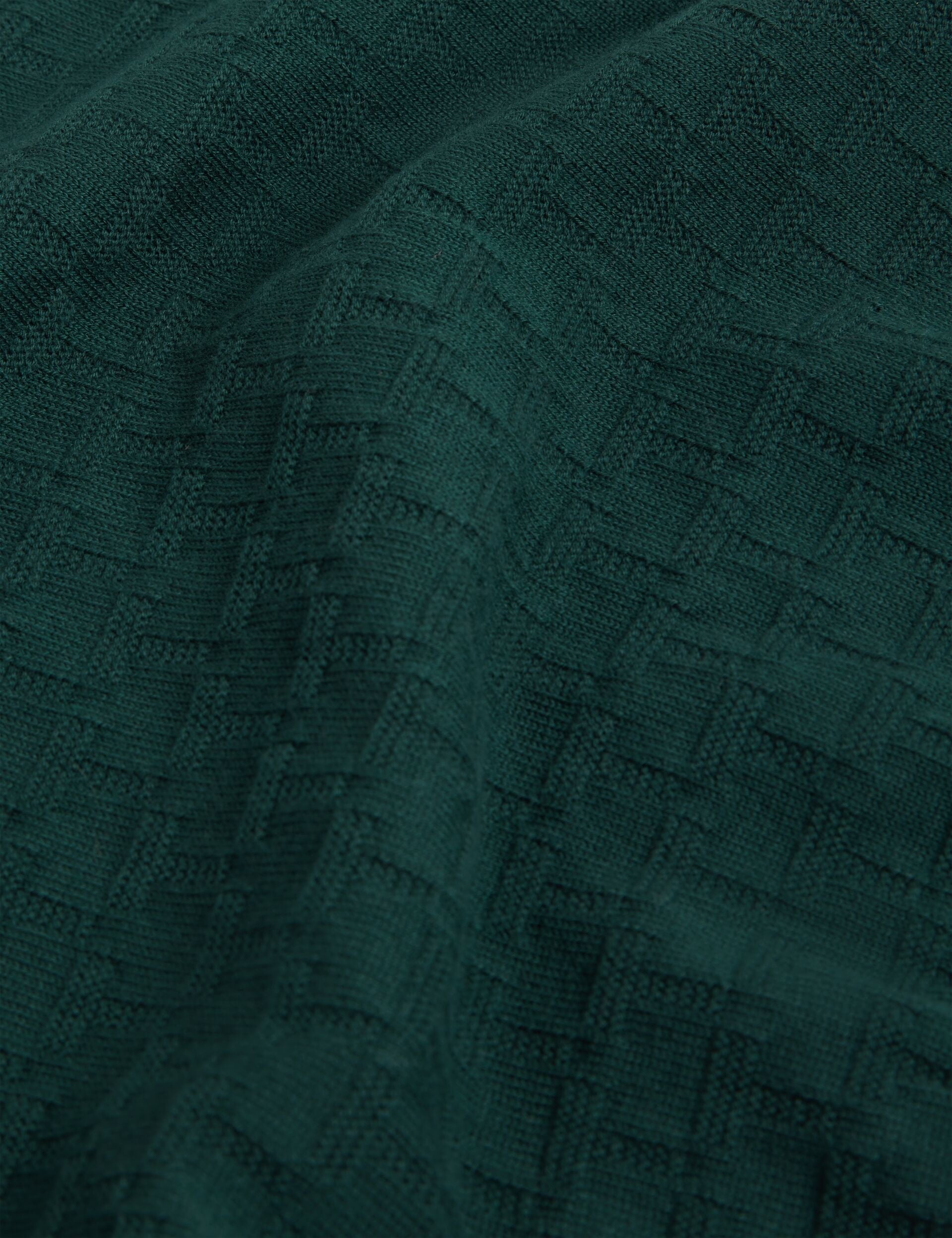 Ted Baker SAINSY Branded Texture Crew Neck Jumper DARK GREEN