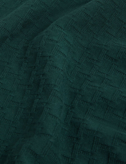 Ted Baker SAINSY Branded Texture Crew Neck Jumper DARK GREEN