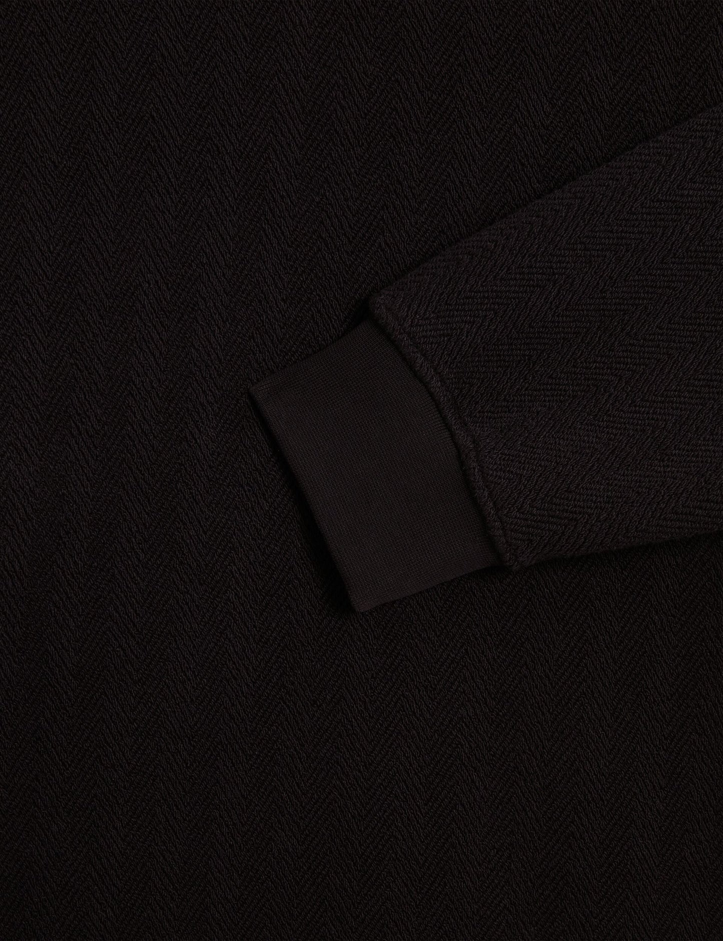 Ted Baker ELATES Herringbone Texture Crew Neck Sweatshirt BLACK
