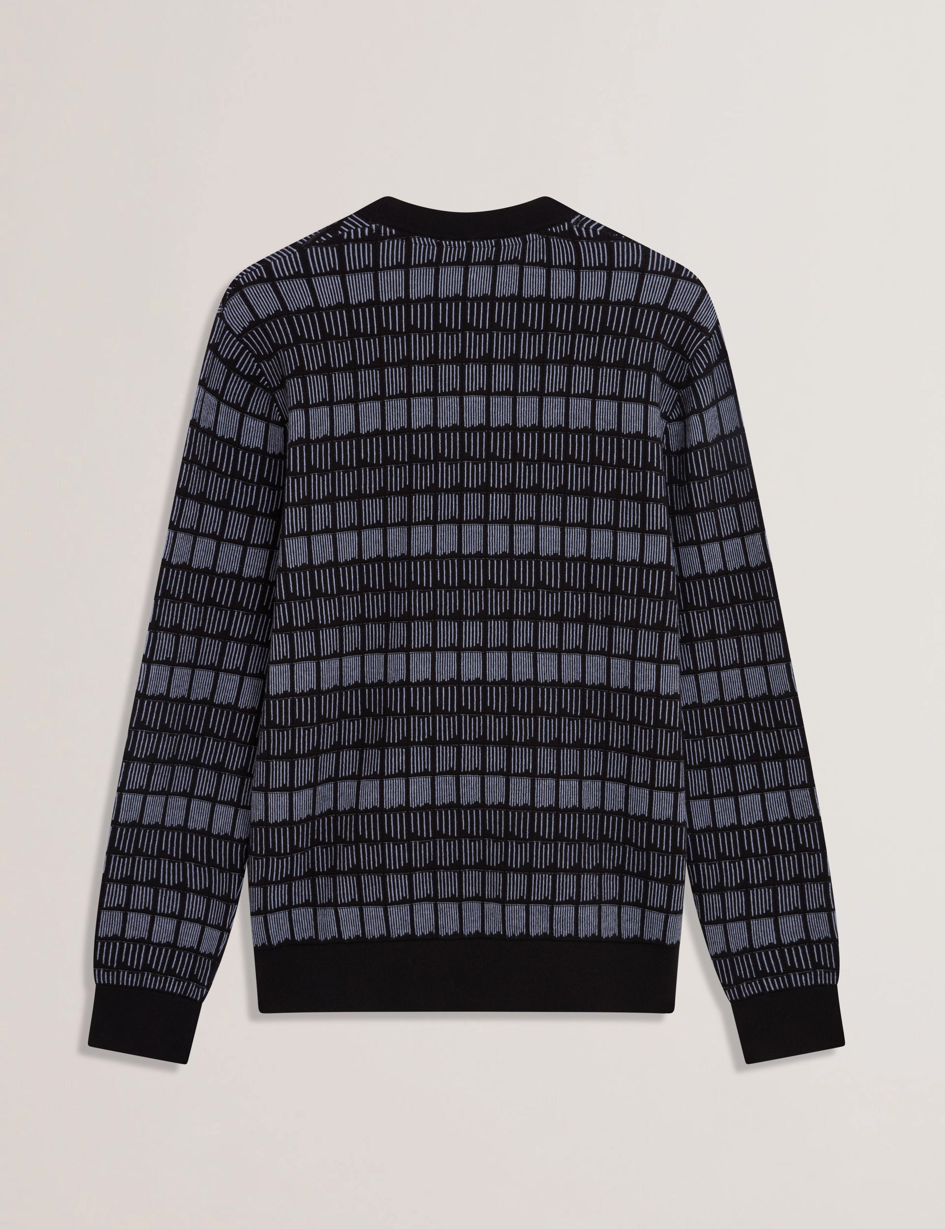 Ted Baker OSBURN - Ombre Jacquard Crew Neck Jumper BLACK