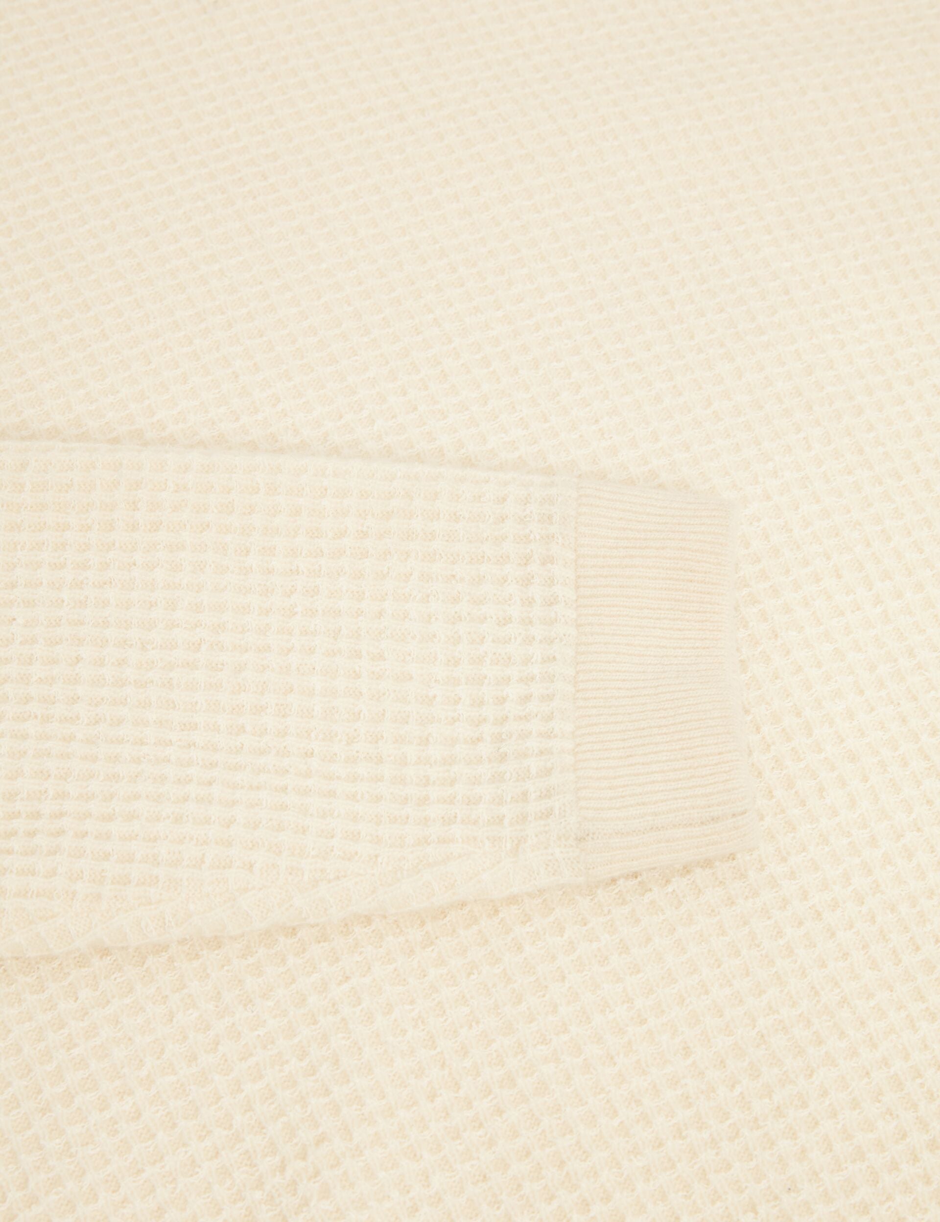 Ted Baker CLACX Waffle Knit Crew Neck Jumper ECRU