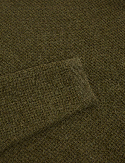 Ted Baker CLACX Waffle Knit Crew Neck Jumper OLIVE