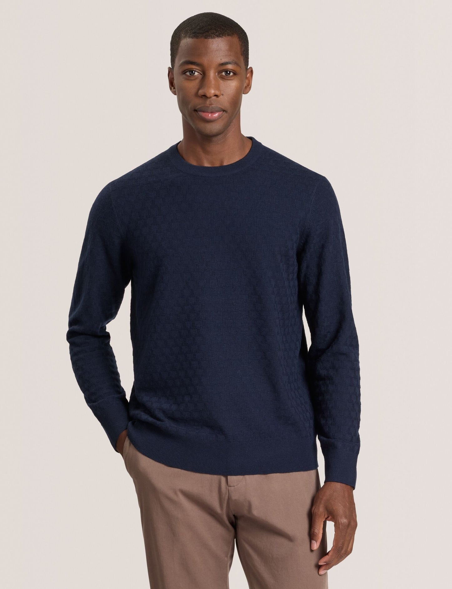 Ted Baker T STITCH LONG SLEEVE CREW NECK SWEATER - Sky Captain NAVY