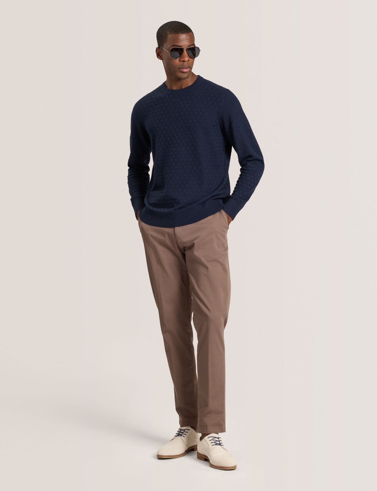 Ted Baker T STITCH LONG SLEEVE CREW NECK SWEATER - Sky Captain NAVY