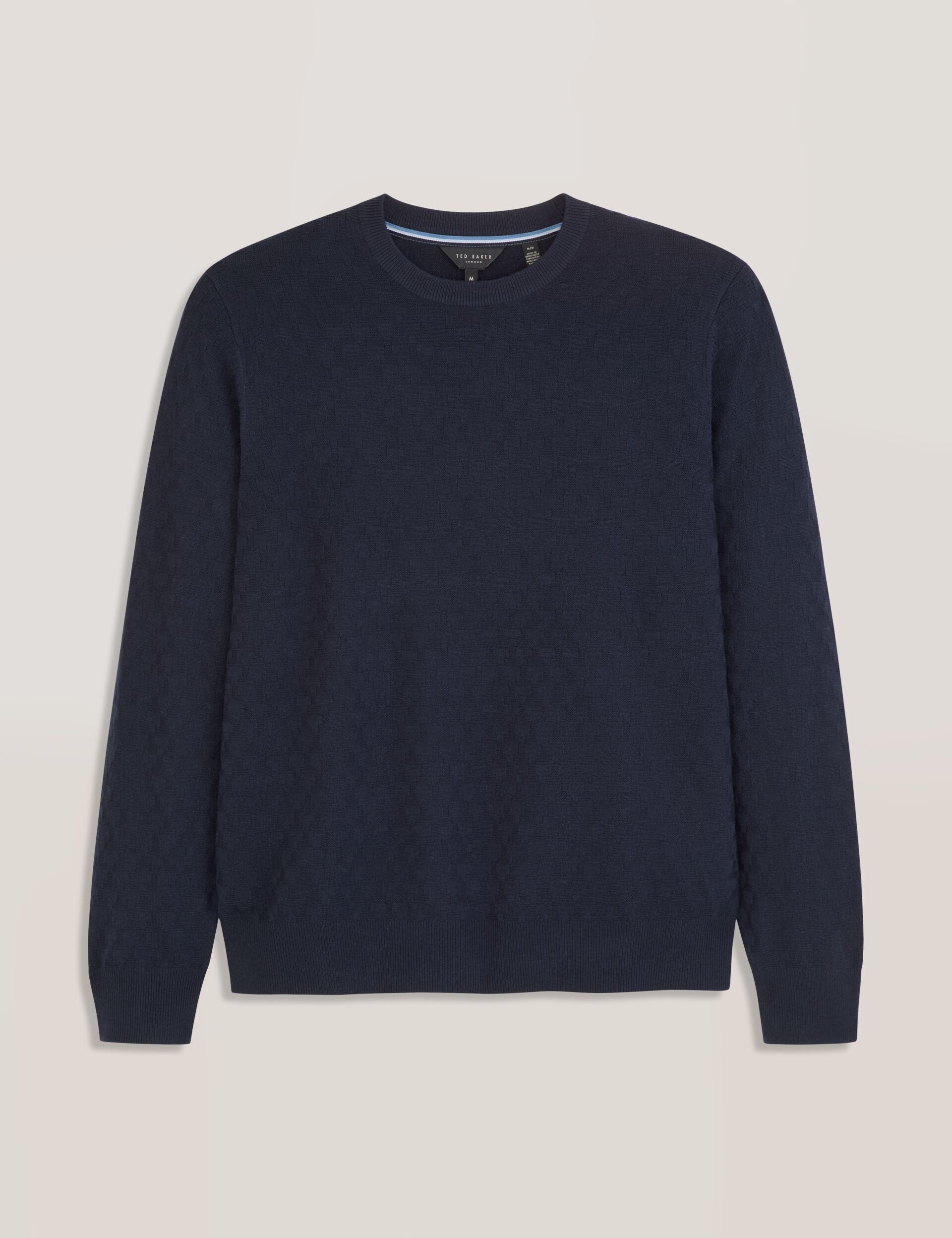 Ted Baker T STITCH LONG SLEEVE CREW NECK SWEATER - Sky Captain NAVY