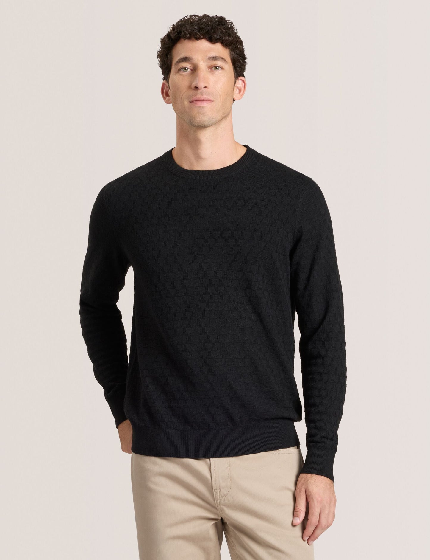 Ted Baker T STITCH LONG SLEEVE CREW NECK SWEATER - Black Beauty BLACK